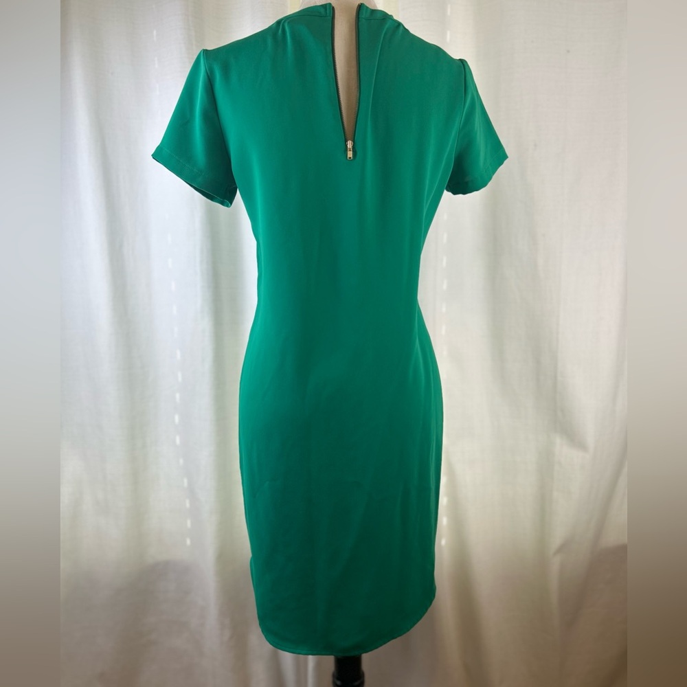 Adrienne Vittadini Emerald Short Sleeve Midi Back Zip Up Dress ☘️ - Picture 9 of 9